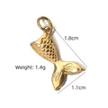 Gold-plated stainless steel mermaid tail DIY pendant for necklace and bracelet - Mermaid Tail Shape (BXGPJ182)