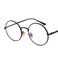 Occhiali classici retrò con montatura tonda in metallo nero stile punk uomo donna - Montatura Nera Lente Chiara C8