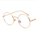 Classic retro round metal frame glasses in elegant gold finish for fashion-forward unisex style - Gold Frame Clear Lens C10