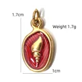 Gold-plated stainless steel red enamel conch shell pendant charm for DIY jewelry - Red Conch Oval Pendant (BXGPJ175)