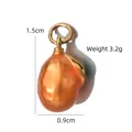Orange pear-shaped stainless steel oil-dripped DIY jewelry pendant for necklaces - Bright Orange Pear Shape (BXGPJ169)