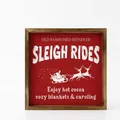 Square Christmas wooden painting ornament with Santa sleigh rides 20x20cm size detail - Santa Sleigh Rides (16) / 20*20*0.6CM