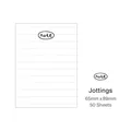 Minimalist white lined memo pad with note logo, 50 sheets per pack, size 65x89mm - Note