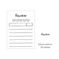 Minimalist heart motif Review memo pad, 50 sheets, compact 65x89mm size for journaling - Review