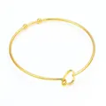 Minimalist gold-colored stainless steel open bangle with unique heart-shaped closure - Stainless Steel Open Heart Bracelet Gold