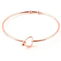 Elegant rose gold stainless steel open bangle with a minimalist hollow heart shaped design - Stainless Steel Open Heart Bracelet In Rose Gold