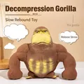 Funny muscle gorilla squeeze toy for stress relief, slow rebound venting gift in brown - 1500g / Super Large Gorilla