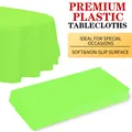 Disposable neon green round PEVA tablecloths pack for parties and special events - 213cm (84in) 3-Silk 90g / Grass Green