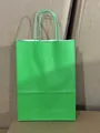 Borsa shopping in carta kraft verde vivace con manici a corda per confezioni regalo - Verticale Medio (22x27x11cm) / Verde Erba