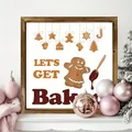 Close-up of wooden Christmas sign featuring gingerbread man and baking theme. - Baking Theme Quotes (30) / 20*20*0.6CM