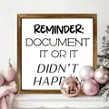 Close-up of a wooden square framed REMINDER sign displayed in a cozy Christmas setting - Home Reminder Quotes (29) / 20*20*0.6CM