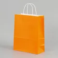 Vibrant orange kraft paper gift bag with white twisted handles for retail and shopping - Orange; Extra Small Vertical Size (12*15*6)