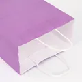 High-quality purple kraft paper gift bag with durable white rope handles for shopping - Purple; Extra Small Vertical Size (12*15*6)