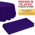 Premium purple disposable PEVA round plastic tablecloth for special party occasions - 213cm (84in) 3-Silk 90g / Deep purple