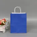 Large vibrant blue paper gift bag with durable white rope handles for shopping and gifts - Royal Blue; Extra Small Vertical Style (12*15*6)