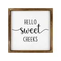 Decorazione da parete quadrata in legno con stampa artistica Hello Sweet Cheeks chic - Citazioni Hello Sweet Cheeks (3) / 20*20*0.6CM