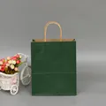 Premium dark green kraft paper gift bag with sturdy twisted handles for shopping use - Dark Green; Extra Small Size (12*15*6 Cm)
