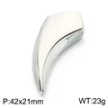 Polished stainless steel wolf tooth pendant for men with punk hip-hop style design - Polished Wolf Fang Style (KP118568-LU) / 42x21mm