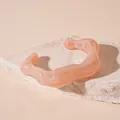 Vintage irregular wide resin bangle bracelet in elegant Maillard pink finish - Pink