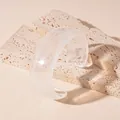 Minimalist irregular wide resin bangle in translucent white finish for women jewelry - White