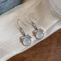 Eleganti orecchini a pendente in resina stile francese con fiocco e strass scintillanti - Ganci per orecchini - Argento