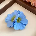 Elegant light blue fabric flower hair clip for women vacation and daily wear hair accessory - Blue Duckbill Clip