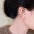 Exquisite gold-plated zircon snake ear cuff for non-pierced ears, elegant snake design - Ear Bone Clip (Right Ear - Single) / Gold