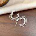 Orecchini a cerchio in argento a forma di cuore con finitura intrecciata testurizzata - Stile Cuore Doppio Strato / Argento