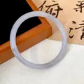 Elegant lavender faux jade bangle with delicate marble texture for traditional Chinese outfits - Light Purple (Style 8)