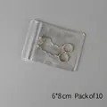 Pack of 10 clear anti-oxidation jewelry seal bags size 6x8cm for small earrings etc - 6x8cm (10 Pieces/Pack) / Clear