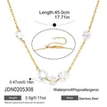 Goldene Edelstahl Halskette verstellbar mit Tropfen-Zirkonia Anhängern für Damen - Gemischter Tränen-Zirkonia-Stil (JDN0205308)