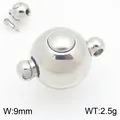 Roestvrijstalen bolvormige magneetsluiting voor DIY-sieraden, breedte 9 mm, zilver. - Bal Magnetische Sluiting (KLJ11348-ZQF) / 9mm / Helder Zilver