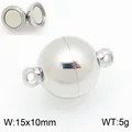 Bolvormige magnetische sluiting van roestvrij staal voor DIY-sieraden, zilver, 15x10mm - Bal Magnetische Sluiting (KLJ11350-ZQF) / 15x10mm / Helder Zilver