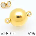Vergulde kogelmagneetsluiting voor DIY sieraden van roestvrij staal, maat 15x10mm - Bal Magnetische Sluiting (KLJ11349-ZQF) / 15x10mm / Helder Goud