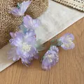 Detailed view of handmade purple fabric flower hair clips in elegant Hanfu style - Duckbill Clip (1 Pair) / Purple