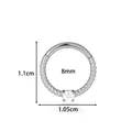 Silver stainless steel twisted rope segment ring with clear CZ stone, 8mm inner diameter. - Twisted Rhinestone Style (2663-2) / Silver