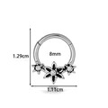 Silver stainless steel flower nose ring with 8mm inner diameter dimensions - Triple Flower Style (2663-7) / Silver