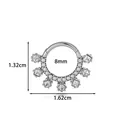 Stainless steel seamless hoop piercing ring with sparkling crystals for nose and ear - Square and Round Rhinestone Style (2663-8) / Silver