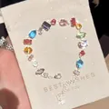 Vista dettagliata del bracciale in zircone colorato su una bustina - Argento-Multicolore (1#)