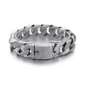 Classic heavy stainless steel Cuban link bracelet for men with a brushed matte finish - Matte (KB43750-D)