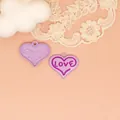 Violetter herzförmiger DIY-Legierungsanhänger mit LOVE-Gravur für Schmuckstücke - 2# Lilafarbenes Herz