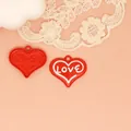 Roter herzförmiger Legierungsanhänger mit LOVE-Schriftzug für DIY-Schmuckarbeiten - 3# Rotes Samt-Strassherz