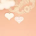 DIY LOVE heart shaped alloy pendants with pink and white oil-drop finish for jewelry making - 5# White Heart