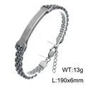 Vintage stainless steel curved plate mesh bracelet weighing 13g - Antique Black (KB213303-KFC)