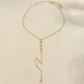 Elegant vintage gold-colored body chain with delicate crystal beads for bikini accessories - Round Transparent Bead Style (11811)