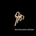 Orecchino a clip con fiocco in zirconia scintillante per orecchie non forate oro - Ear Cuff Orecchio Destro / Oro