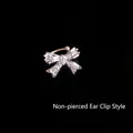 Ear cuff a fiocco in zircone scintillante color argento per orecchie non forate - Ear Cuff Orecchio Destro / Argento