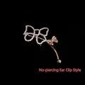 Elegante polsino per orecchio e orecchino a clip a fiocco in zircone per orecchie non forate - Bowknot Ear Cuff (Single) / Argento