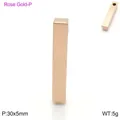 Colgante de barra vertical en oro rosa de acero de titanio pulido, 30x5mm, 5g - Colgante Solo (Sin Cadena) (KLJ2233-GC) / Rosa oro