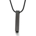 Elegante collana minimalista con pendente a barra quadrata in acciaio al titanio nero e catena. - Con Catena a Serpente (KN203745-Z)